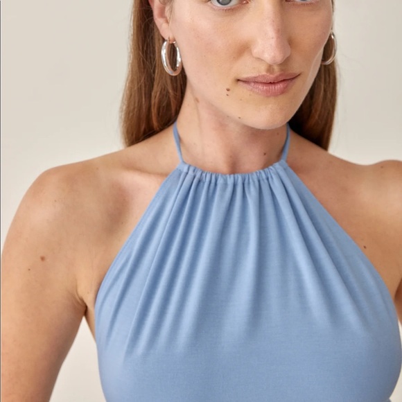 NWT reformation BAXTER TOP PARISIAN BLUE - Picture 3 of 6